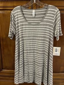 New With Tags LuLaRoe Perfect T XXS Gray And White Stripes